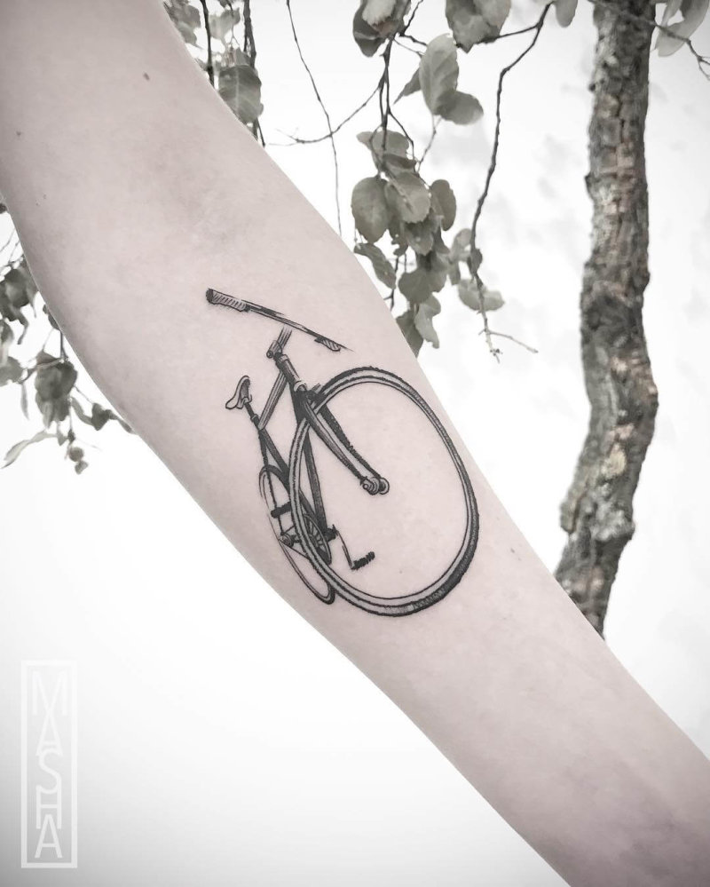 Bicycle tattoo from mashatattoo